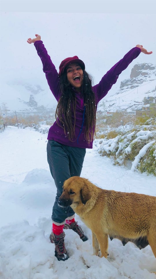 nidhi bhanushlai in snow